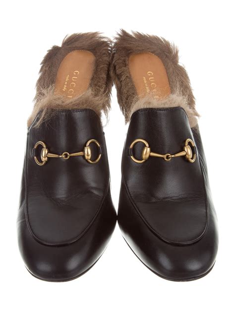 gucci princetown mule brown leather|Gucci princetown fur sale.